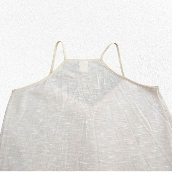Akemi + Kin Ivory Lace Fringe Halter Tank Top Boho Anthropologie Size XS Petite - Picture 10 of 11
